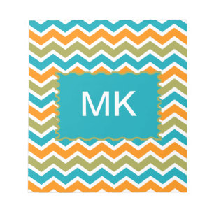 Peacock Vibrant Tribal Zigzag Anteckningsblock