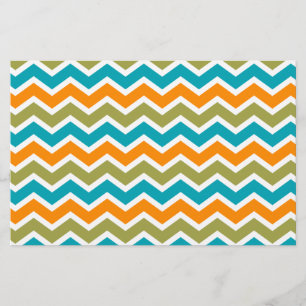 Peacock Vibrant Tribal Zigzag Brevpapper