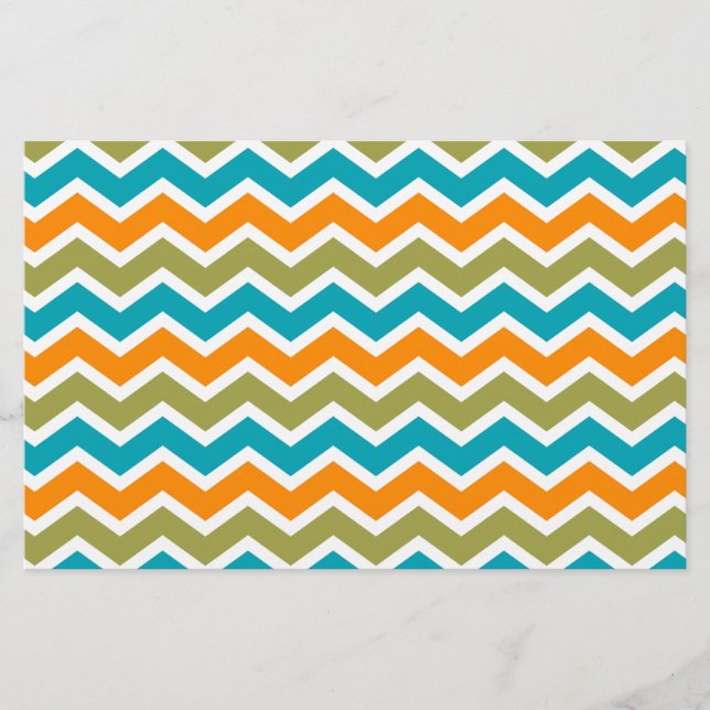 Peacock Vibrant Tribal Zigzag Brevpapper (Framsida)