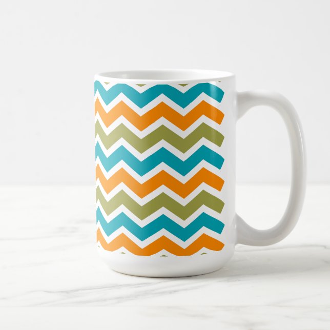 Peacock Vibrant Tribal Zigzag Kaffemugg (Höger)