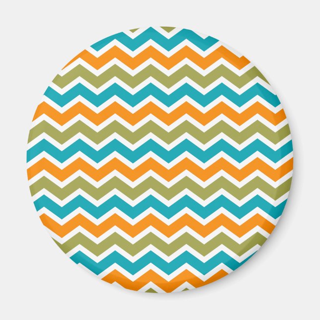 Peacock Vibrant Tribal Zigzag Magnet (Framsidan)