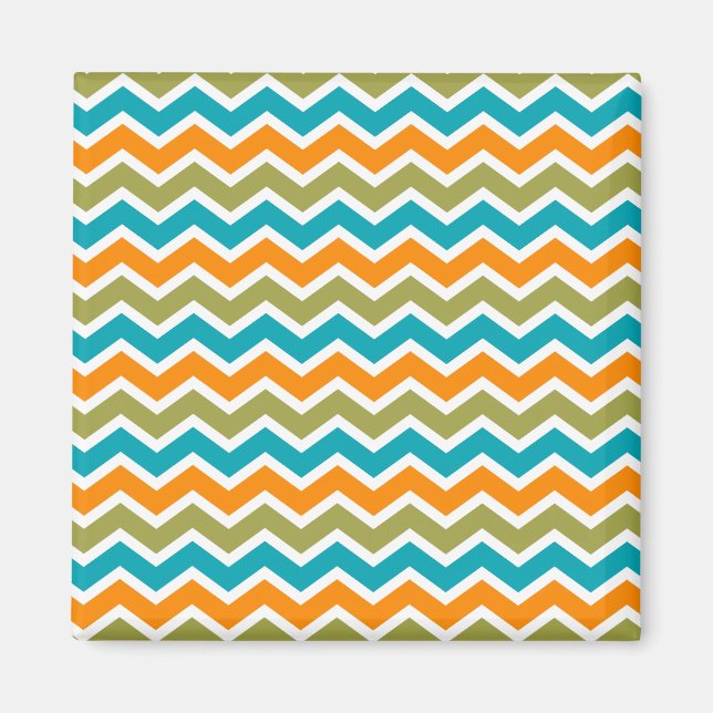 Peacock Vibrant Tribal Zigzag Magnet (Framsidan)