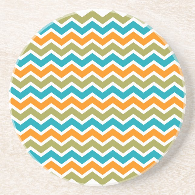 Peacock Vibrant Tribal Zigzag Underlägg (Framsidan)