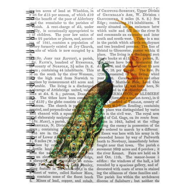 Peacock vid Måne Anteckningsbok (Framsidan)