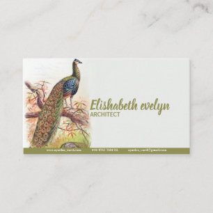 Peacock Vintage Art Old Visitkort