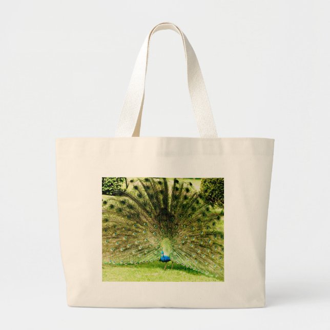 Peacock Visning Färg Jumbo Tygkasse (Framsidan)