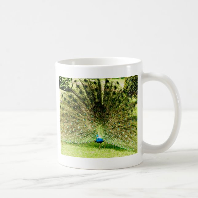 Peacock Visning Färg Kaffemugg (Höger)