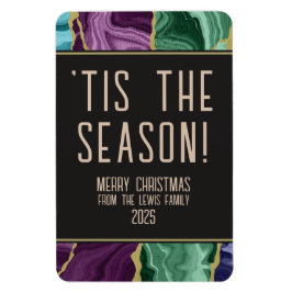 Peacock Watercolor Agate jul Magnet