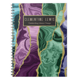 Peacock Watercolor Agate V1 Anpassade bärbar dator Anteckningsbok