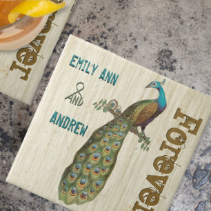 Peacock Wood Grain Forever-årsdag Tile Kakelplatta