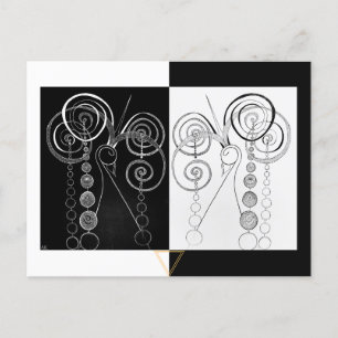 Peacock Yin och Yang DUET illustration Vykort