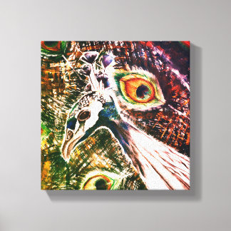 PeacockFeatherLove Vibrant Painting Canvastryck