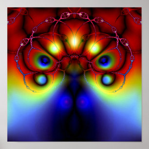 Peacocking från skuggutskrift (12 x 12 tum) poster