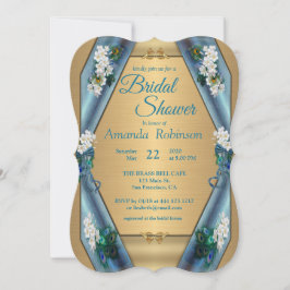 Peacocks & Emerald Grönt Metallic Silke & Guld Inbjudningar