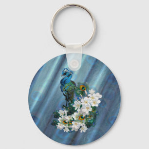 Peacocks & Emerald Grönt Metallic Silke Nyckelring