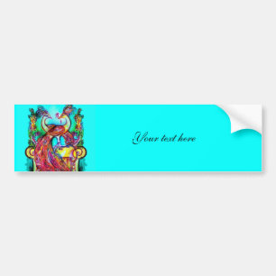 PEACOCKS I KÄRLEK MONOGRAM Red blue turquise grönt Bildekal