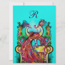 PEACOCKS I KÄRLEK MONOGRAM röd grönt