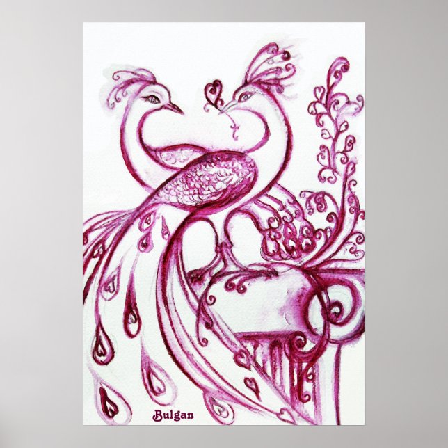 PEACOCKS I KÄRLEK, Röda och vita Poster (Framsidan)