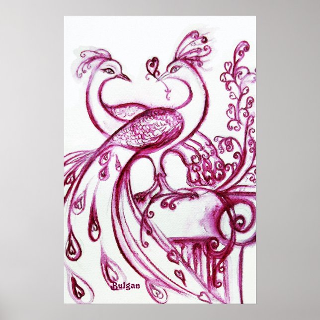 PEACOCKS I KÄRLEK, Röda och vita Poster (Framsidan)