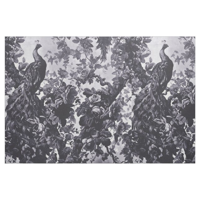 Peacocks i Ro Garden Blue Mönster Tyg (Fat Quarter)