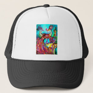 PEACOCKS IN KÄRLEK MONOGRAM Red blue turquase grön Keps