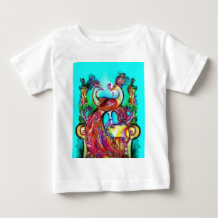 PEACOCKS IN KÄRLEK MONOGRAM Red blue turquase grön T-shirt