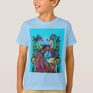 PEACOCKS IN KÄRLEK MONOGRAM Red blue turquase grön T Shirt