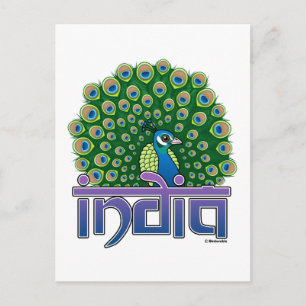 Peafowl i Indien Vykort