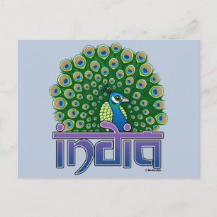 Peafowl i Indien Vykort