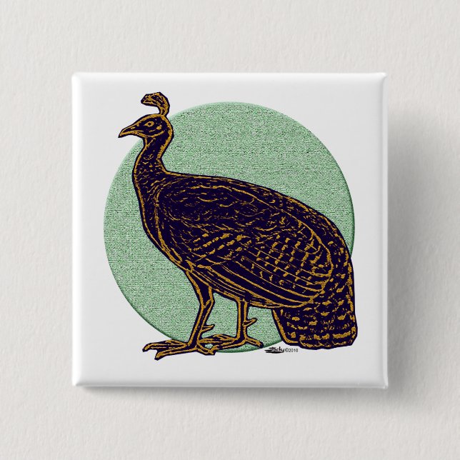 Peafowl: Impressionistisk Kongo Hen Knapp (Framsida)