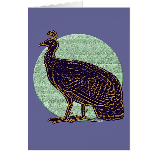 Peafowl: Impressionistisk Kongo Hen OBS Kort (Framsidan)