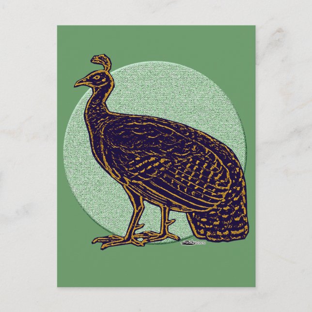 Peafowl: Impressionistisk Kongo Hen Vykort (Framsida)