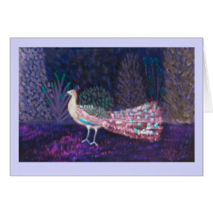 Peafowl Painting BeSnygg Garden Peacock Hälsningskort