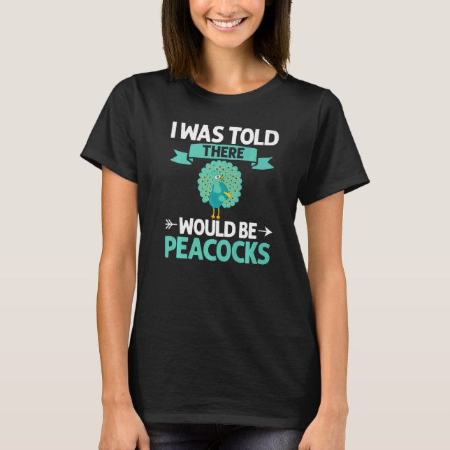 Peafowl Peacock Feathers Blue Animal Garden P T Shirt (Framsida)