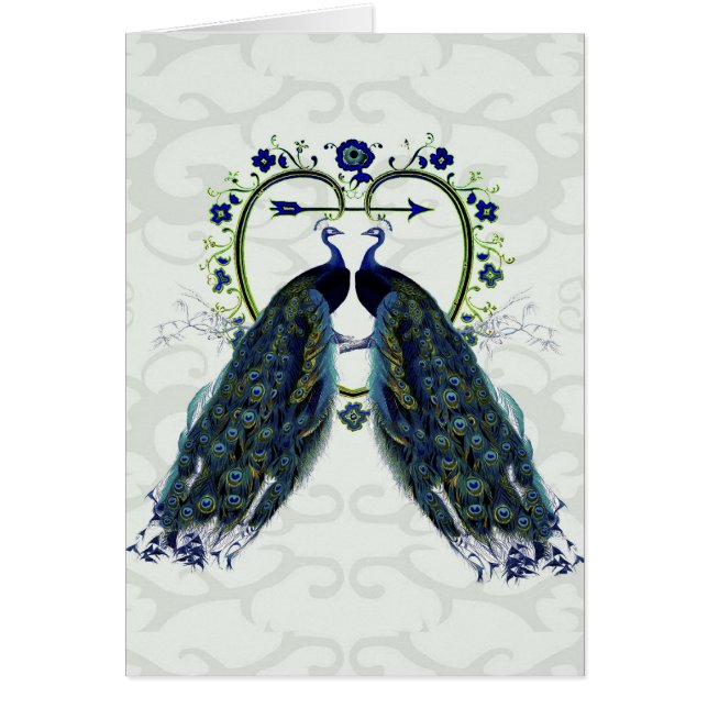 PEAFOWL-personligen i kärlek Hälsningskort (Framsidan)