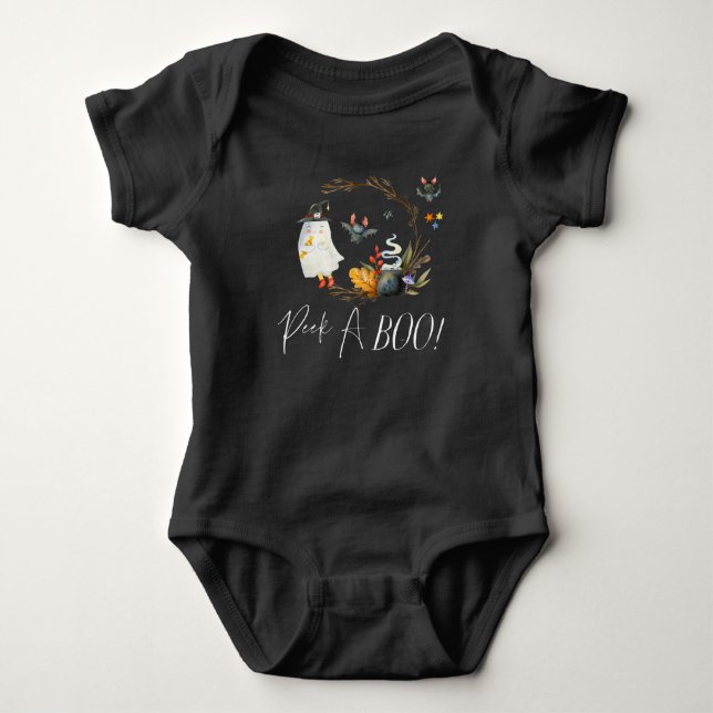 Peak-a-boo | Lilla spöket Halloween T Shirt (Framsida)