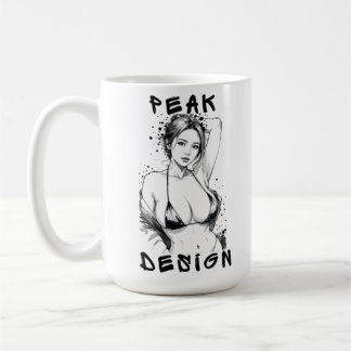 Peak Design Bold Graffiti Pinup Sketch Art Kaffemugg