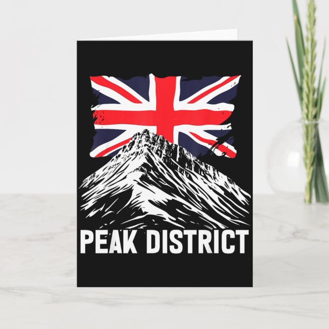 Peak District + brittisk flagg  Kort (Framsida)