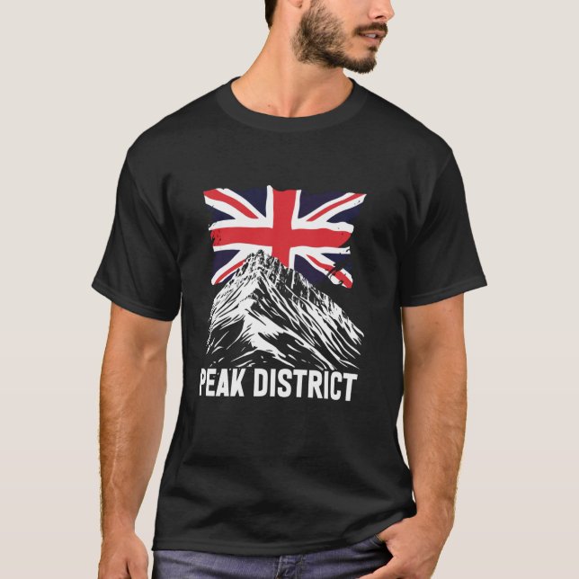 Peak District + brittisk flagga T Shirt (Framsida)