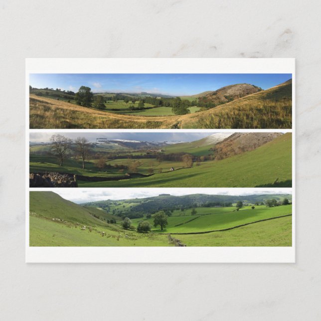 Peak District dales panoramas Vykort (Framsida)