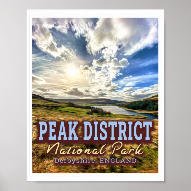 PEAK DISTRICT NATIONAL PARK - DERBYSHIRE ENGLAND POSTER (Framsidan)
