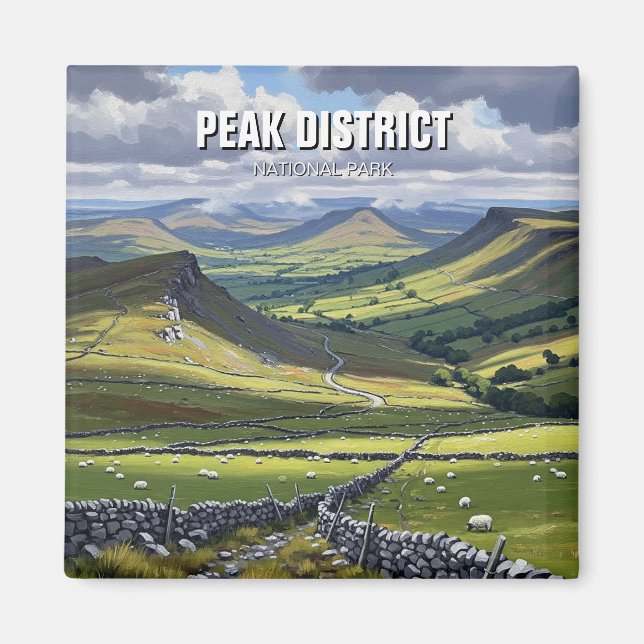 Peak District nationalpark England Resa Magnet (Framsidan)