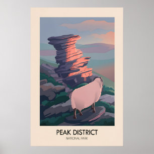 Peak District Nationalpark Modern Resemaleri Poster