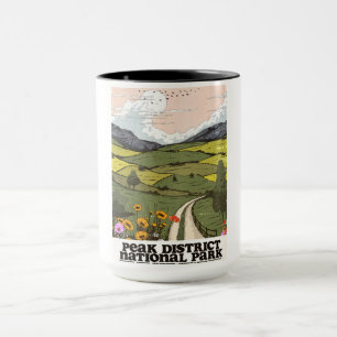 Peak District Nationalpark vintage resemålning aff Mugg
