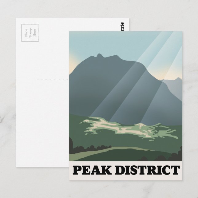 Peak District nationalpark Vykort (Fram/baksida)