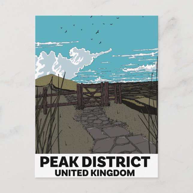 Peak District Storbritannien Vykort (Framsida)