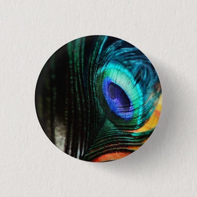 Peakcock Feather nära och Personligt Knapp (Framsida)