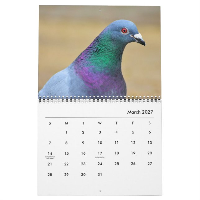 Peakeoner och Elegant Doves Nature Inspiced Kalender (Mar 2027)