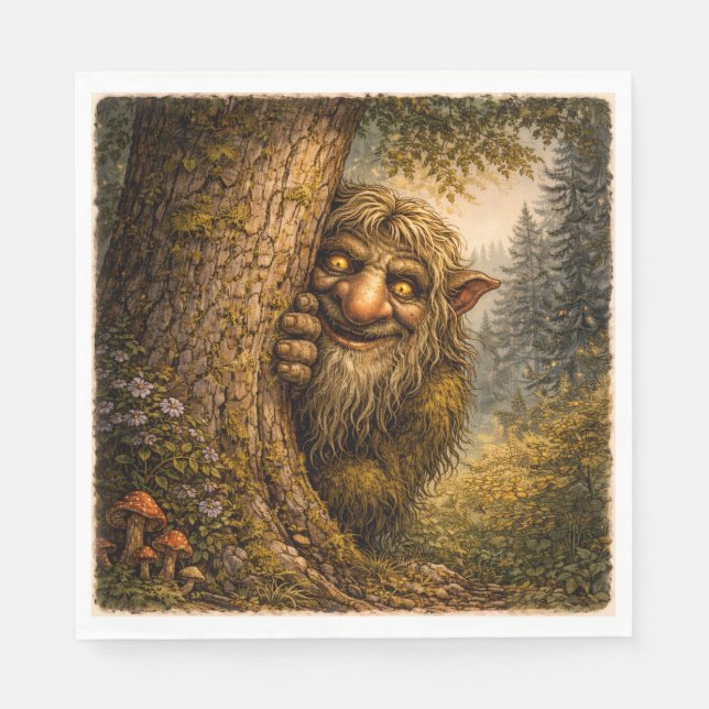 Peaking Norwegian Troll, Napkins Pappersservett (Framsidan)