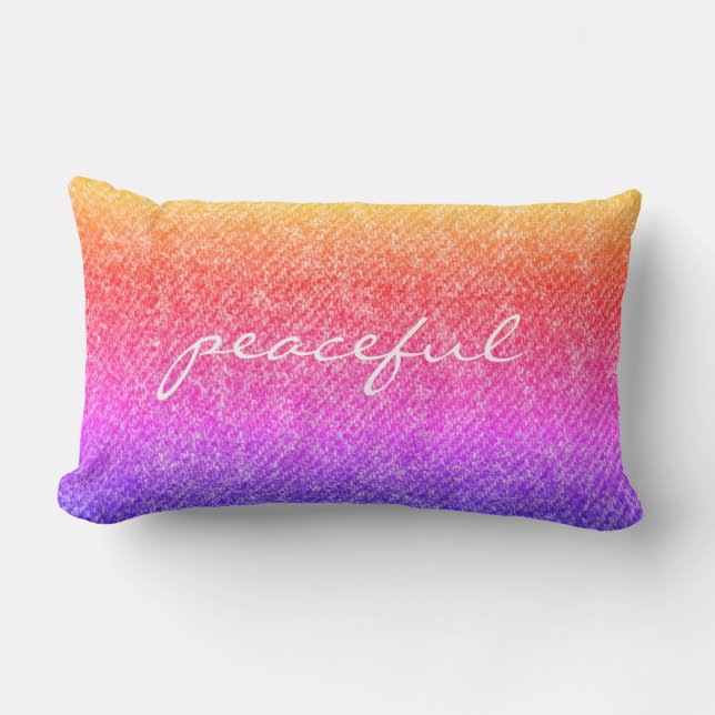 Peaktsam regnbåge Denim ser reversibel projektion Lumbarkudde (Framsida)